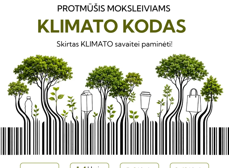 Ukmergės rajono mokiniai spalio 21-ąją kviečiami į nemokamą protmūšį „Klimato kodas“